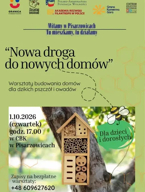 Pisarzowice: bezpłatne warsztaty budowy domków dla owadów już 1 października