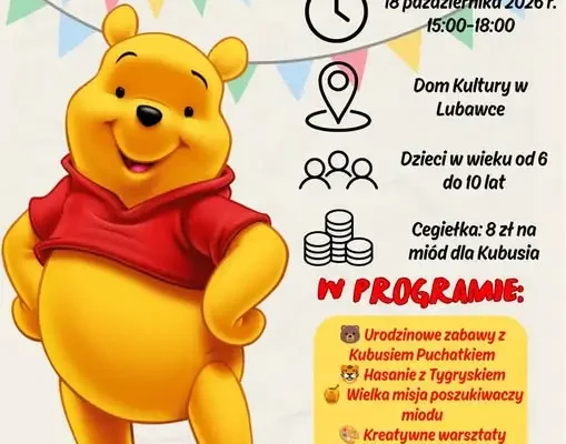 Kubuś Puchatek kończy 100 lat – urodzinowa przygoda w Lubawce