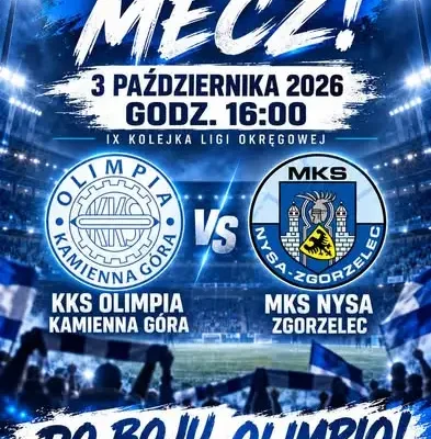 KKS Olimpia Kamienna Góra zaprasza na dzisiejszy mecz — bądź dwunastym zawodnikiem!