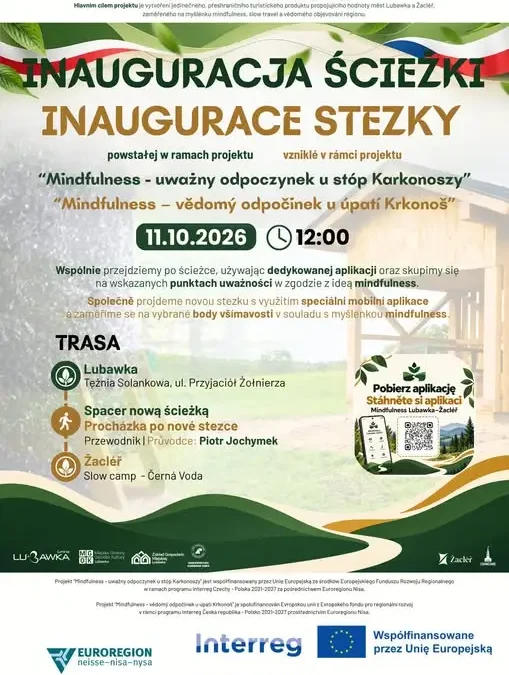 Nowa ścieżka Mindfulness połączy Lubawkę i Žacléř – otwarcie już w niedzielę