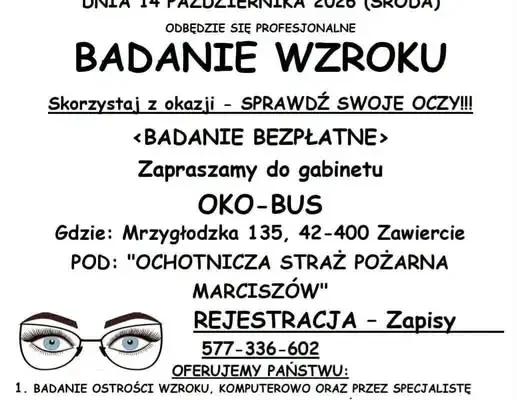 Bezpłatne badanie wzroku w Marciszowie – już 14 października