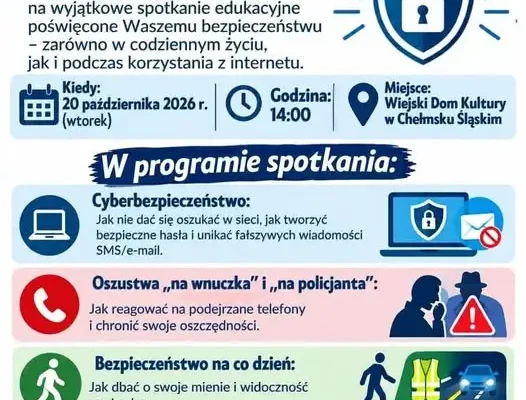 Bezpieczny Senior – spotkanie edukacyjne w Galenach już 20 października