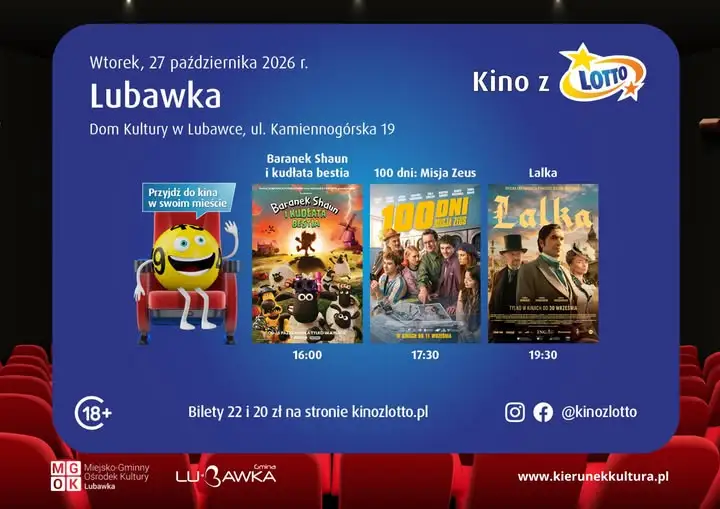 Kino z Lotto zawita do Lubawki – trzy filmy na dużym ekranie