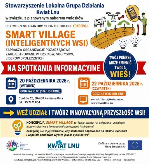 LGD Kwiat Lnu zaprasza na spotkania o Smart Village – jak inteligentnie rozwijać wieś?