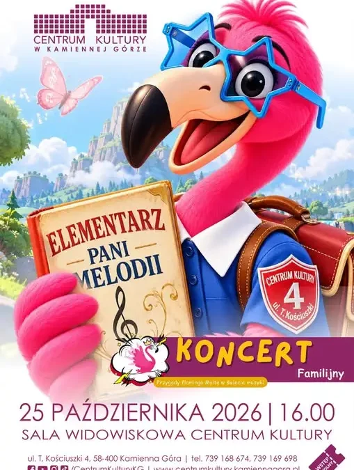Muzyczna przygoda w Kamiennej Górze – koncert familijny z Flamingiem Molto
