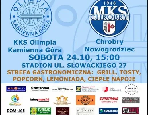 Olimpia Kamienna Góra podejmie Chrobrego Nowogrodziec w 11. kolejce klasy okręgowej