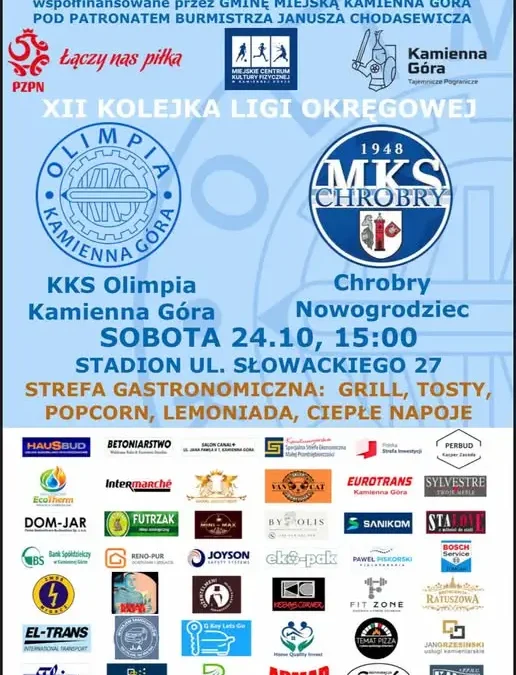 Olimpia Kamienna Góra podejmie Chrobrego Nowogrodziec w 11. kolejce klasy okręgowej