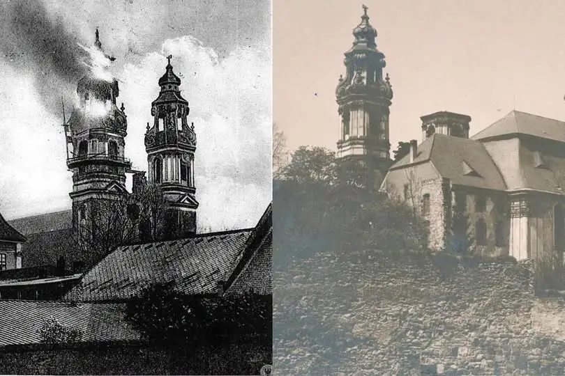 113 lat temu spłonęła wieża bazyliki w Krzeszowie. Dzwon Emanuel runął na ziemię