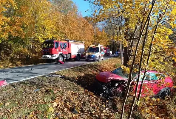 Wypadek w Szarocinie: zderzenie ciężarówki z autem osobowym, droga zablokowana